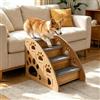 MAIJIAJU Scala per cani di piccola taglia, in legno, 3 gradini, per letto, divano, balcone, antiscivolo, per gatti vecchi, 30 x 40 x 35 cm (4)