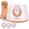 Utensy Macchina per lanciare palline per cani, lanciatore automatico interattivo per cani, con 3 palline da tennis, 3 distanze di lancio, mini lanciatore di palline da tennis per cani di piccola e media