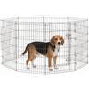 Baroni Home Recinto per Cani a 8 Pannelli in Metallo, Box Modulare per Animali con Porta Integrata, Recinzione per Interno ed Esterno, Montaggio Senza Attrezzi, 90x60 cm