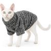 BOXIZ Vestiti per gatti Devon Rex e Sphynx, maglione per gatti autunnali e invernali, protegge la pancia, ispessito, grigio, S