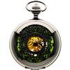 New Brand Mall Orologio da tasca da uomo con catene, stile steampunk, meccanico, per Natale, laurea, compleanno, festa del papà, verde, meccanico, Nero , Antico