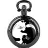 Tiong Orologio da tasca nero vintage steampunk quarzo orologio da tasca costume uomo donna collana gioielli regali