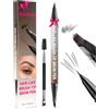 iMethod Penna per sopracciglia, matita per sopracciglia, eyeliner 2 in 1, doppia punta, microblading, matita per sopracciglia 4D, impermeabile, a lunga durata, con pennello per sopracciglia