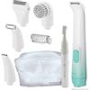 Remington Kit corpo e bikini liscio e setoso, senza fili per bikini e rasoio per donne, impermeabile, per toelettatura sotto la doccia, bianco/verde
