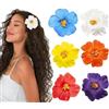 YFJSML Spilla Capelli Ibisco 6 Colori, Fiore Artificiale Tropicale, Accessorio per Capelli per Spiaggia, Matrimoni e Feste Estive