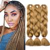 TESS 60 cm Extension per Treccine Africane Biondo Scuro, Extension Capelli Treccine 1 Pezzi Jumbo Treccia (100g/Pezzi) Capelli Finti per Treccine