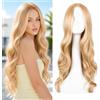 PHYNDR parrucca donna Ombre Biondo Lungo Dritto Capelli Parrucca le Donne Resistente al Calore Fibra Cosplay Quotidiano Partito Parrucche