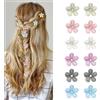 ELNX 12 Fermagli per Capelli a Fiore Multicolore, 2cm Mini Morsetti con Strass, Barrettine Dolci per Ragazze e Donne, Uso Quotidiano, Matrimoni e Feste (Multicolore C)