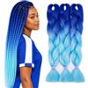 TESS 60 cm Extension per Treccine Africane Blu/Blu Chiaro, Extension Capelli Treccine 1 Pezzi Jumbo Treccia (100g/Pezzi) Capelli Finti per Treccine