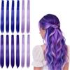 DKLUOLAN Extension per capelli sintetiche con clip, 12 pezzi, 3 colori: blu, viola e lavanda
