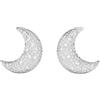 Swarovski Orecchini a clip Luna, Bianchi, Placcato rodio