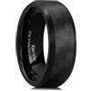 King Will GENTLEMAN - Anello da uomo in carburo di tungsteno nero, 8 mm, con inserto in fibra di carbonio, vestibilità comoda