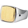 Ayoiow Anello Uomo Argento 925,Anelli Uomo Anello con Sigillo in Oro Spazzolato Largo 14 Mm Argento Oro Anelli