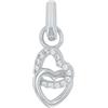 Amor Charm in argento sterling 925, con zirconi sintetici, argento, oro, cuore, in confezione regalo