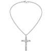 Generico Collana con Crocifisso Gesù in Argento Sterling 925 50 cm Unisex Uomo Donna - Ciondolo Croce Religiosa con Catena O-Chain