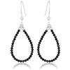 Vatslacreations Orecchini di perle di pietra preziosa multicolore, orecchini in argento Sterling 925, orecchini di pietra in rilievo, orecchini pendenti e Argento, colore: Spinello nero