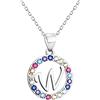 Sofia Milani - Collana da Donna in Argento 925 - con Pietre di Zircona Multicolore - Ciondolo Lettera