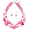 Dazylleco Collana con perle da donna, a due strati, grandi perle in resina, set di gioielli alla moda, regalo per la mamma