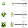 Candyfancy Orecchini in titanio, ipoallergenici, unisex, G23, in titanio G23, con zirconi, 2/3/4/5 mm