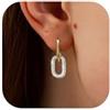 JeryWe Orecchini Donna Perno in argento sterling 925 - Anallergici Orecchini Pendenti Donna Cerchio Huggie Plaqué Or 18K - Graffetta