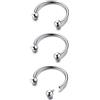 BodyBonita G23 titanio ferro di cavallo septum piercing - 2/3 pezzi anelli per naso barbell circolare spikes gioielli per setto nasale piercing naso labbro conch helix rook Color Oro/Color Argento/Nero