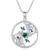 OHAYOO Collana con volpe, gatto, delfino, farfalla, libellula, tartaruga, in argento 925, con ciondolo a forma di animale, collana con pietra di luna, gioiello per donne, ragazze e bambini
