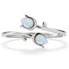 PERIMADE Anello a tulipano con opale placcato oro, da donna, ipoallergenico, piccolo fiore impilabile, anello bypass a fascia aperta, gioielli in argento Sterling 925, gioielli alla moda, regalo di