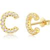 AILUOR Orecchini iniziali da donna, orecchini con lettere in argento S925 placcati in oro 14K ipoallergenici Orecchini personalizzati con nome dell'alfabeto Regali di compleanno Gioielli