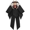 MAJORMENCH Spilla Gioiello Donna Ape Retro Fiocco Nero in Lega e Stoffa | Accessorio Moda Chic, Facile da Indossare, per Camicie Collo Piccolo, Regalo Festa della Mamma
