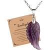JSDDE Collana con ciondolo a forma di ala d'angelo, in pietra naturale, per donna, uomo, collana con piuma di pietra e cristallo prezioso, con catena in argento per talismano, protezione gioielli