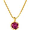 Sakrami Collana Donna Ragazza Punto Luce Intense Color Argento 925 Dorato con Zircone Rosso Verde Blu Arancione Viola, Catena Veneziana, Scatola Incisione − Idea Regalo Cresima Compleanno