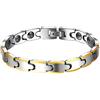 JewelryWe Bracciale con sfere magnetiche e perle, in acciaio inox, per terapia magnetica, da donna, colore: argento