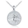 feilok Collana da donna in argento Sterling 925, con ciondolo a forma di albero della vita, medaglione apribile con foto, amuleto
