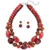 Dazylleco Collana con perle da donna, a due strati, grandi perle in resina, set di gioielli alla moda, regalo per la mamma