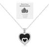J.Endéar Collana con ciondolo a forma di cuore in onice naturale e madreperla, da donna, in argento Sterling 925 e zirconi, regalo di San Valentino, anniversario, compleanno per lei, con scatola e