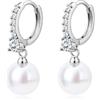 BodyBonita Orecchini Perle, 925 Sterling Silver Post Orecchino Perle Donna, Orecchini Anallergici Donna a Foglia di Ginkgo, Gioielli di Moda Colore Argento