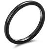 Bling Jewelry Anello nuziale minimalista a cupola da 2 mm per uomini e donne, design sottile impilabile, placcato in oro rosa, argento, nero, titanio semplice, gioielli per coppie.