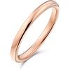 Bling Jewelry Anello nuziale minimalista a cupola da 2 mm per uomini e donne, design sottile impilabile, placcato in oro rosa, argento, nero, titanio semplice, gioielli per coppie.