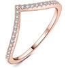 JewelryPalace Half Eternity Anello a V Donna Argento con Cubica Zirconia Creato Moissanite, Anelli Impilabili Donna 925 con Pietra Rotonda, Fede Nuziale in Tre Ori Anello Matrimonio Set Gioielli Donna