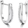 BodyBonita 1 Paio Orecchini Cerchio Donna, Doppio Orecchini a Cerchio Stelo in Argento Sterling 925 Ipoallergenico, Placcato Oro 16K Orecchini Dorati, Gioielli Piercing Zirconia Cubica Tendenza