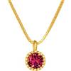 Sakrami Collana Donna Ragazza Punto Luce Intense Color Argento 925 Dorato con Zircone Rosso Verde Blu Arancione Viola, Catena Veneziana, Scatola Incisione − Idea Regalo Cresima Compleanno
