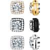 JewelryWe 3 Paia Orecchini da Unisex in Acciaio Inossidabile, Zircone Lucido,6/7/8MM, Orecchini Magnetici