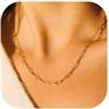 BodyBonita Collana a Catena in Oro - Collana Girocollo con Chiusura in Argento Sterling 925 placcata in Oro 14K, 14/16/18/20 Pollici, Collana a Spina di Pesce con Catena Figaro Sottile