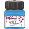 KREUL 16219 - Vetro & Porcellana Classico Azzurro, in Barattolo da 20 ml, Vernice Brillante a Base d'Acqua per Vetro e Porcellana, ad Asciugatura Rapida, Coprente
