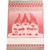 Filet - Strofinaccio Natalizio da Ricamare in Cotone Jacquard Disegno Elfi, Rosso