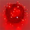 Elektronova Catena Luminosa 100 LED, 10Mt, Luce Rossa, Cavo Rosso, IP65, Prolungabile, Effetto Flash Bianco, ghirlanda nataliza, negozi, balcone