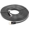 vhbw Cavo di rete vhbw Cavo LAN Cavo patch Cat7, 8 m Nero, piatto