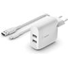 Belkin BLK1327A Caricabatterie 2 Porte Usb A Cavo Usb A a Micro Usb 1 M Bianco
