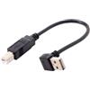 SYSTEM-S Cavo USB 2.0 20 cm da spina di tipo B a spina di tipo A ad angolo (inclinato verso l'alto)
