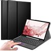 Fintie copertura della tastiera per Samsung Galaxy Tab S8 11 pollici 2022 /S7 11 pollici 2020, tastiera tedesca con touchpad magnetico staccabile copertura della tastiera, nero